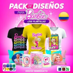 MEGA PACK 250 DISEÑOS DE BARBIE 2 Plantillas De Diseños para